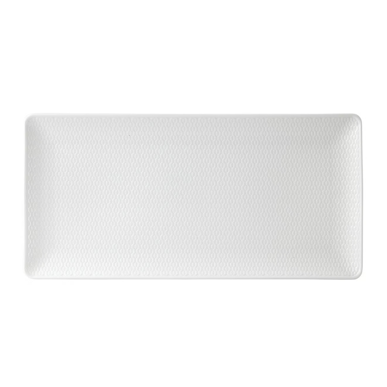Wedgwood Gio rechthoekig dienblad van wit bone china, 32 cm