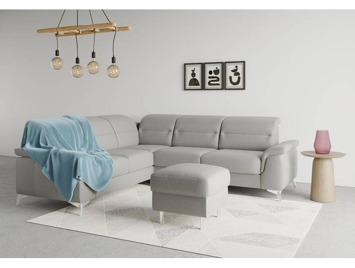 Ecksofa SIT & MORE Sinatra L-Form , grau, B:251cm H:85cm T:231cm, 100% Polyester, Sofas, Ecksofa, optional mit Kopfteilverstellung und Armteilfunktion
