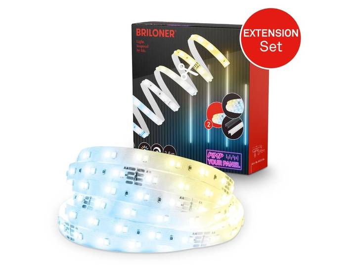 Briloner Pimp your Panel LED Strip\, Set d'extension CCT\, Pimp your Panel\, Raccourcissable\, Autoadhésif\, Blanc\, 260 x 1 cm