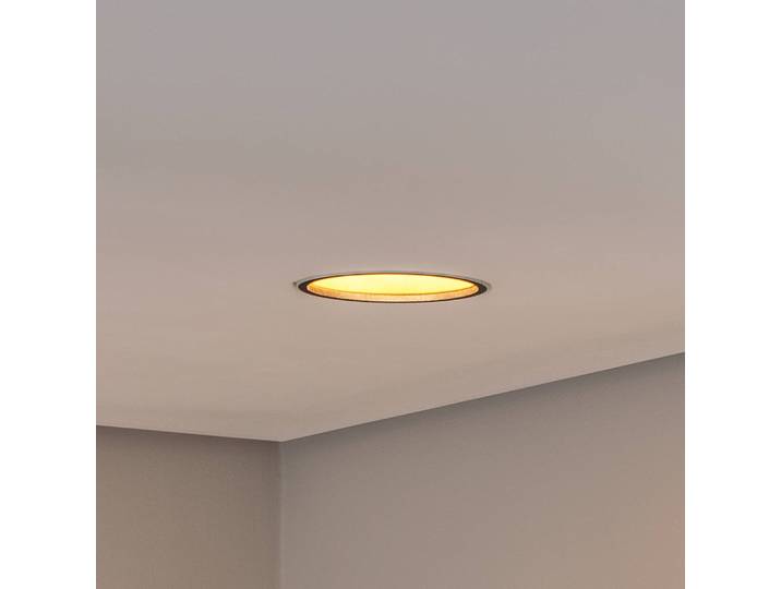 BEGA LED-Deckeneinbauspot Studio Line, schwarz/messing, Alu Line, messing / gold, für Wohn- / Esszimmer, Aluminium