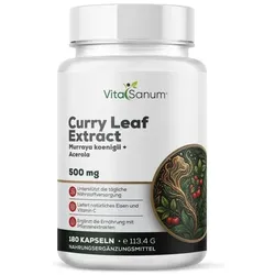 VitaSanum® Curryblatt-Extrakt (Murraya koenigii) + Acerola – 470 mg Curryblatt-Extrakt Tagesportion (1 Kapsel)