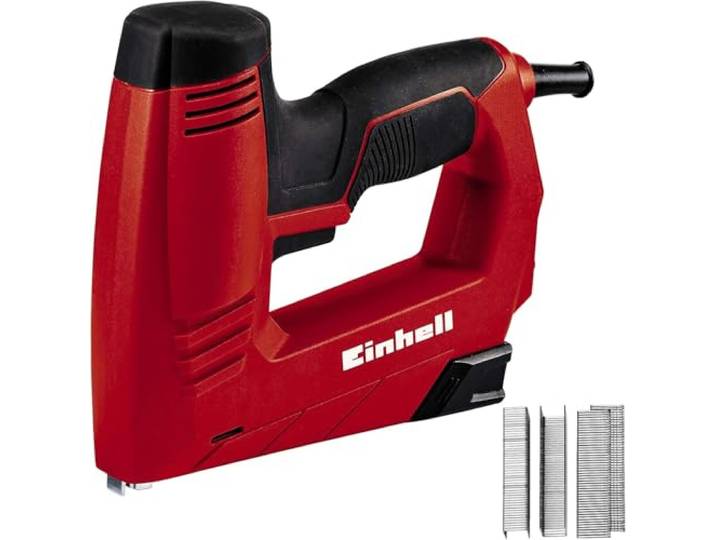 Einhell Elektrotacker TC-EN 20 E Tacker & Nagler Klammern Typ 53 Nägel Typ 47 Schlagkraftvorwahl 1000 Klammern 500 Nägel