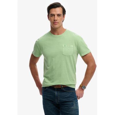 Superdry "COTTON CLASSIC LINEN PKT TEE" Baumwollmischung, relaxed fit aus luftig leichtem Baumwoll-Leinen-Mix
