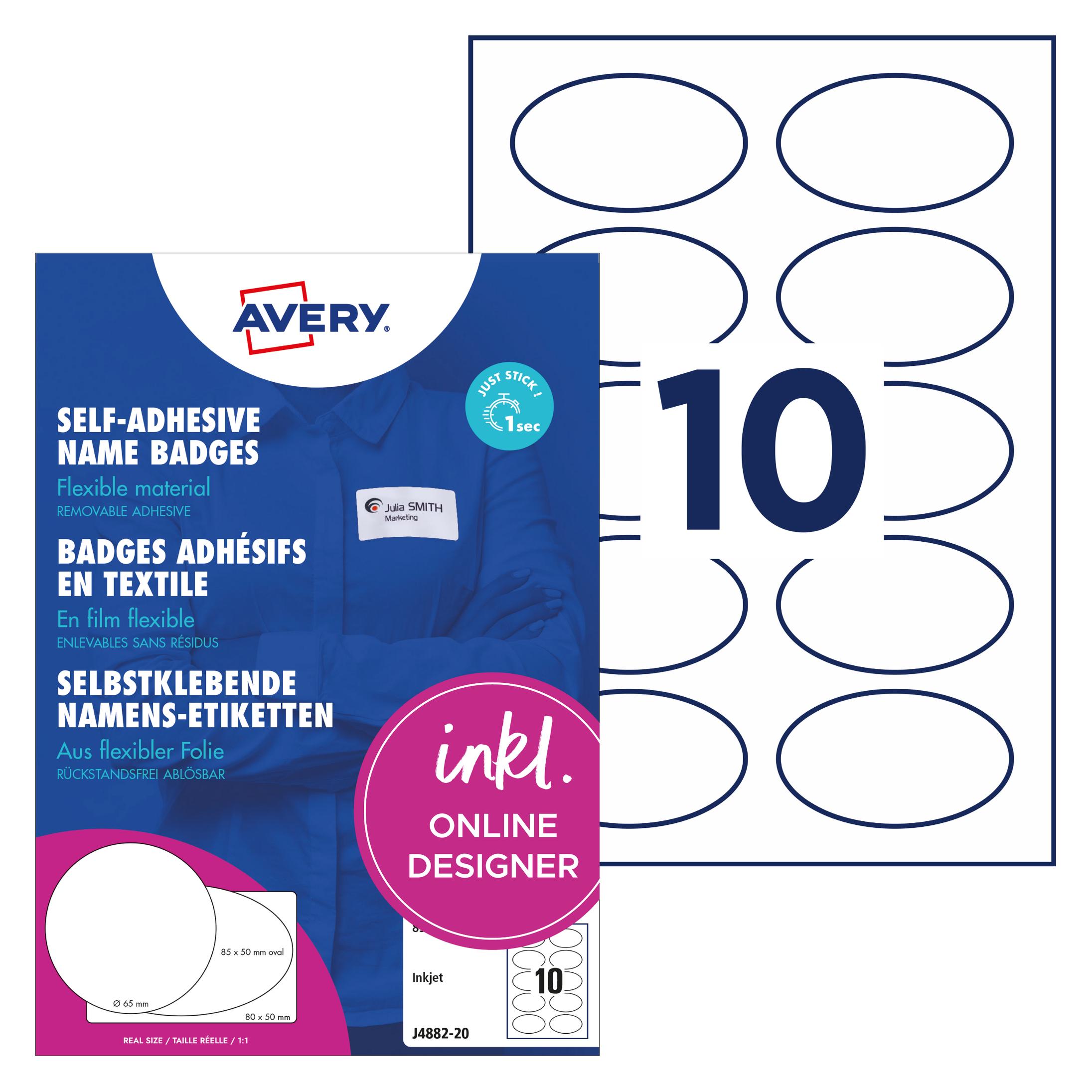 Avery Inkjet-Namensetiketten (J4882-20)