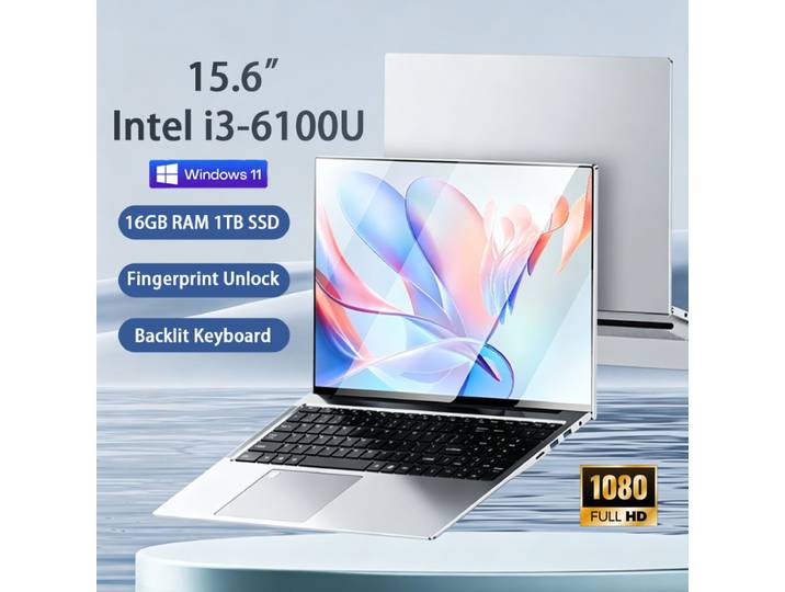 Ordinateur portable de bureau FUCHU Protable 15,6'' Intel Core I3-6100U, 16 Go de RAM, 256 Go, 512 Go, 1 To, 2 To SSD, Windows 11 Pro, ordinateur portable pour jeux, études, jeux vidéo, PC