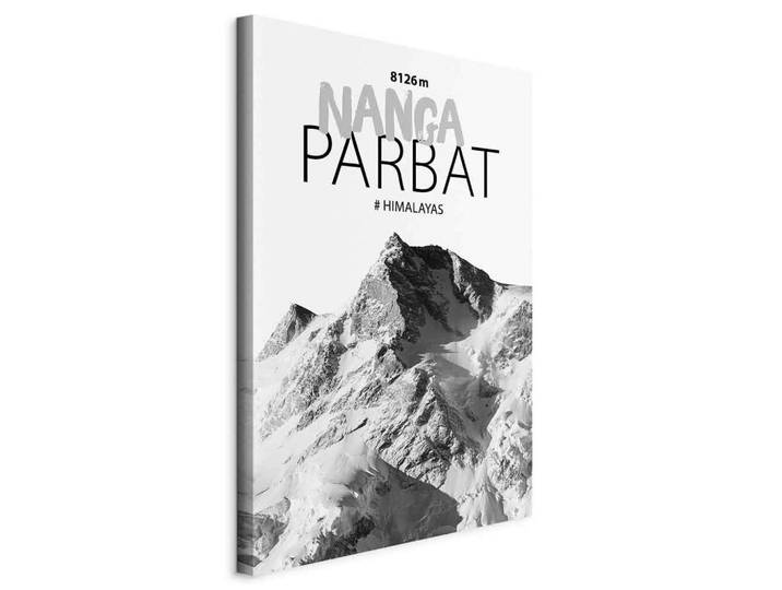 Leinwandbild Nanga Parbat Schwarz Weiß B: 80 cm
