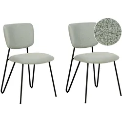 ESSZIMMERSTUHL 2er-Set Bouclé hellgrün Nelko