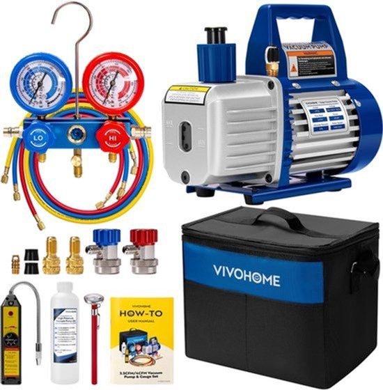 Vakuum-Pumpe, 4 CFM Set - 375 W Motor - Metall - Für Mini-Split-Klimaanlagen - HVAC-Zubehör