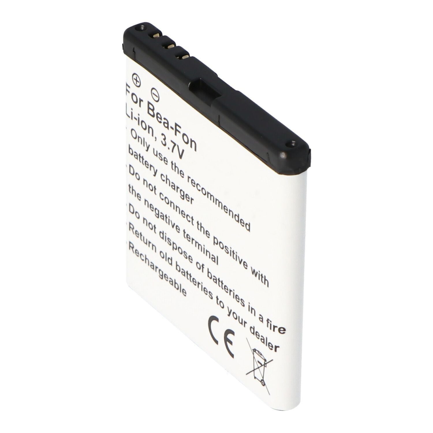Beafon S480 / SL580 Accu - 3.7V 800mAh tot 1000mAh - Zwart