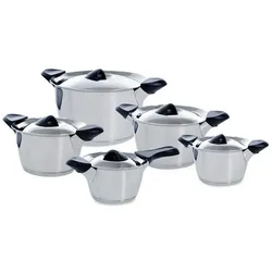 BK Q-Linair Classic Pannenset 5-delig, Pfannenset + Topfset, Silber