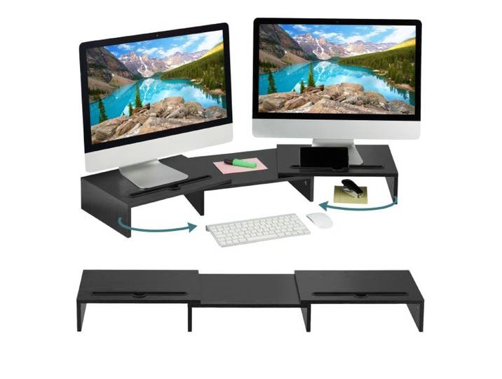Relaxdays Monitorstandaard voor 2 monitoren