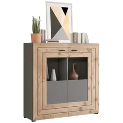 Highboard Freno ca. 120x117 cm Nox Eiche/Grau