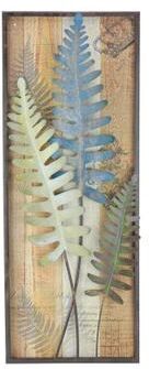 Gerson "29.25"" Blue and Gray Distressed Framed Metal Fern Picture"
