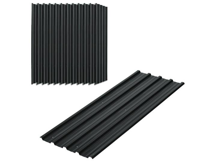 ComfortXL Trapezblech 12er-Set De-08072 verzinkt, wetterfest Dunkelgrau, Metall, 45x1x129 cm, Gartenzubehör, Gartenhäuser & Gewächshäuser