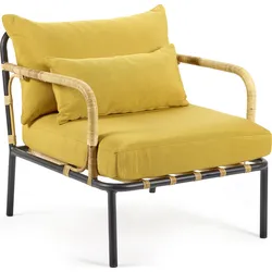 Capizzi Sessel, gelb, schwarzes Gestell