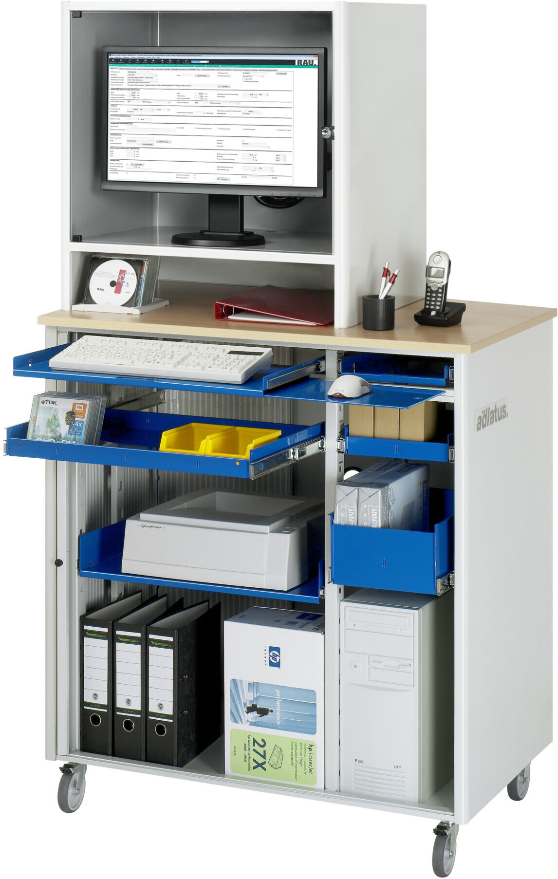 Rau Computer-Station 2675, B1030xT660xH1850mm (07-2675.11)