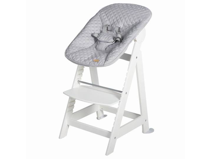 Hochstuhl weiß/Grau mit Sitz/Liegefunktion