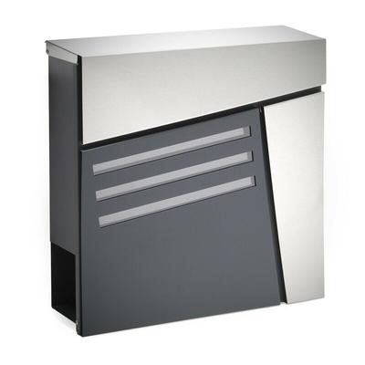 Helloshop26 - Design-Wandbriefkasten anthrazit verzinkter Stahl und Edelstahl anthrazitfarbene Ausführung 16_0000096