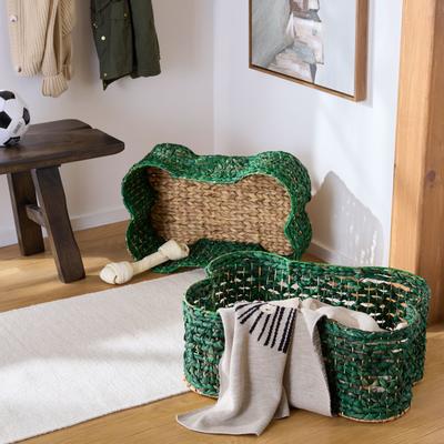 "SAFAVIEH Roscoe 24.8-Inch Rattan 2-Piece Basket Set - 25"" W x 17"" D x 10"" H"