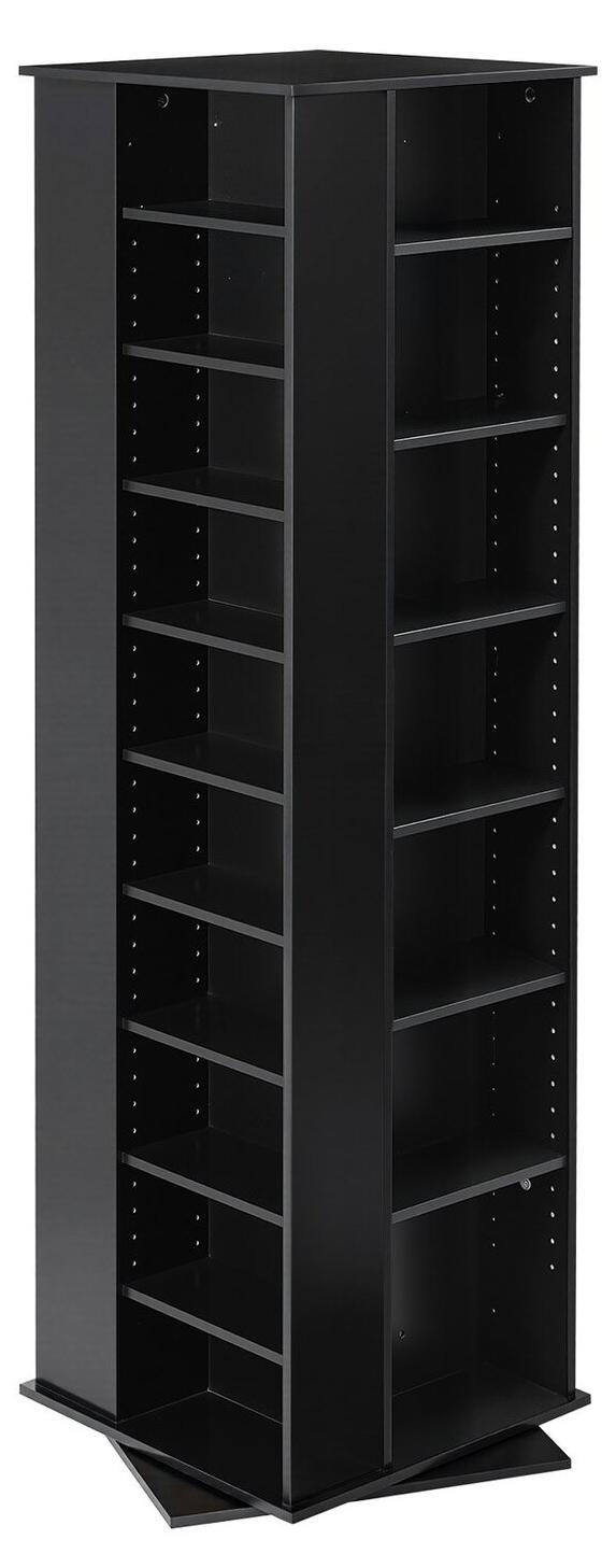 Medien-Aufbewahrungsschrank, CD-Regal, drehbares Medienregal mit 34 Fächern für CDs, DVDs, Bücher und Spiel-Discs, DVD-Ständer für Wohnzimmer, Homeoffice und Tonstudio, schwarz