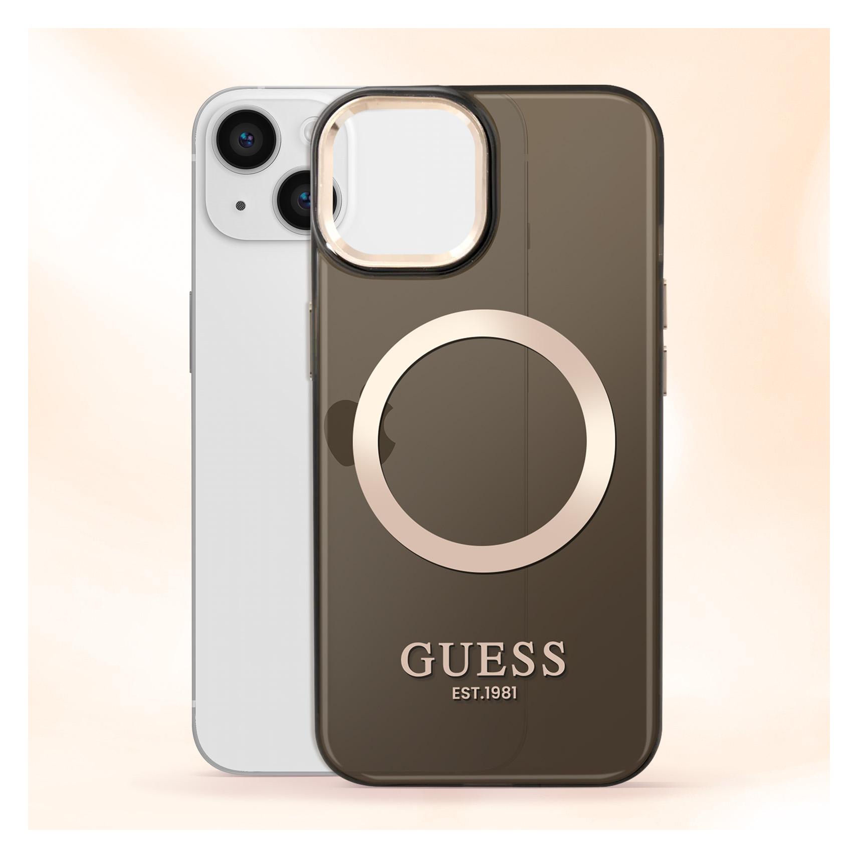Guess Translucent MagSafe Compatible Case für Apple iPhone 14 Plus - black (Apple iPhone 14 Plus) (GUHMP14MHTCMK)