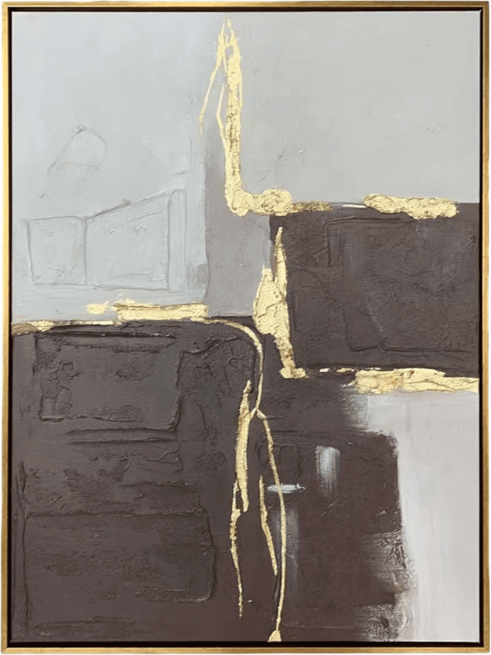 Otranto Brown, Cream & Gold Abstract Wall Art