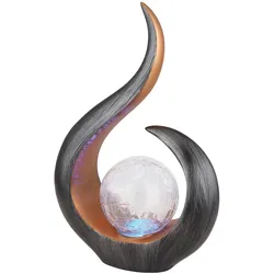 Skulptur Solarlampen Außen LED Solarleuchte Garten Farbwechsel Glas H 33,5 cm