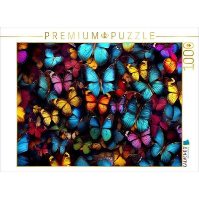 CALVENDO Puzzle Schmetterlinge - Illustration vieler Tiere auf einem Bild | 1000 Teile Lege-Größe 64x48cm Foto-Puzzle für glückliche Stunden