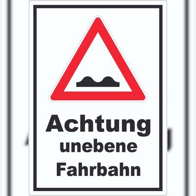 HB-Druck Aufkleber Achtung unebene Fahrbahn A1 (594x841mm)