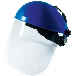 Elmag, Schutzbrille + Gesichtsschutz, - Gesichtsshild farblos, Acetat 1mm & antifog inkl. Stirnschutz, einstellbarem Visier