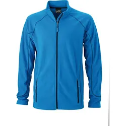 James & Nicholson Herren Struktur Fleece Jacke Fleece-Jacke JN597 aqua/navy XL