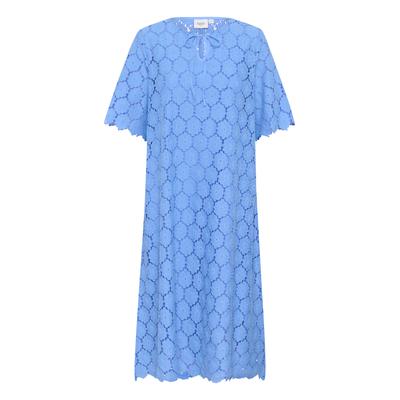 Midikleid SAINT TROPEZ "Damen Kleid ZojaSZ", Damen, Gr. L, N-Gr, blau (provence), Obermaterial: 75% Baumwolle CO. 25% Polyamid PA., Kleider Midikleid