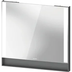 Duravit Collection One Spiegel, Lichtfelder seitlich, dimmbar, 800x750x65mm, QA7082049490000, Farbe: Graphit matt