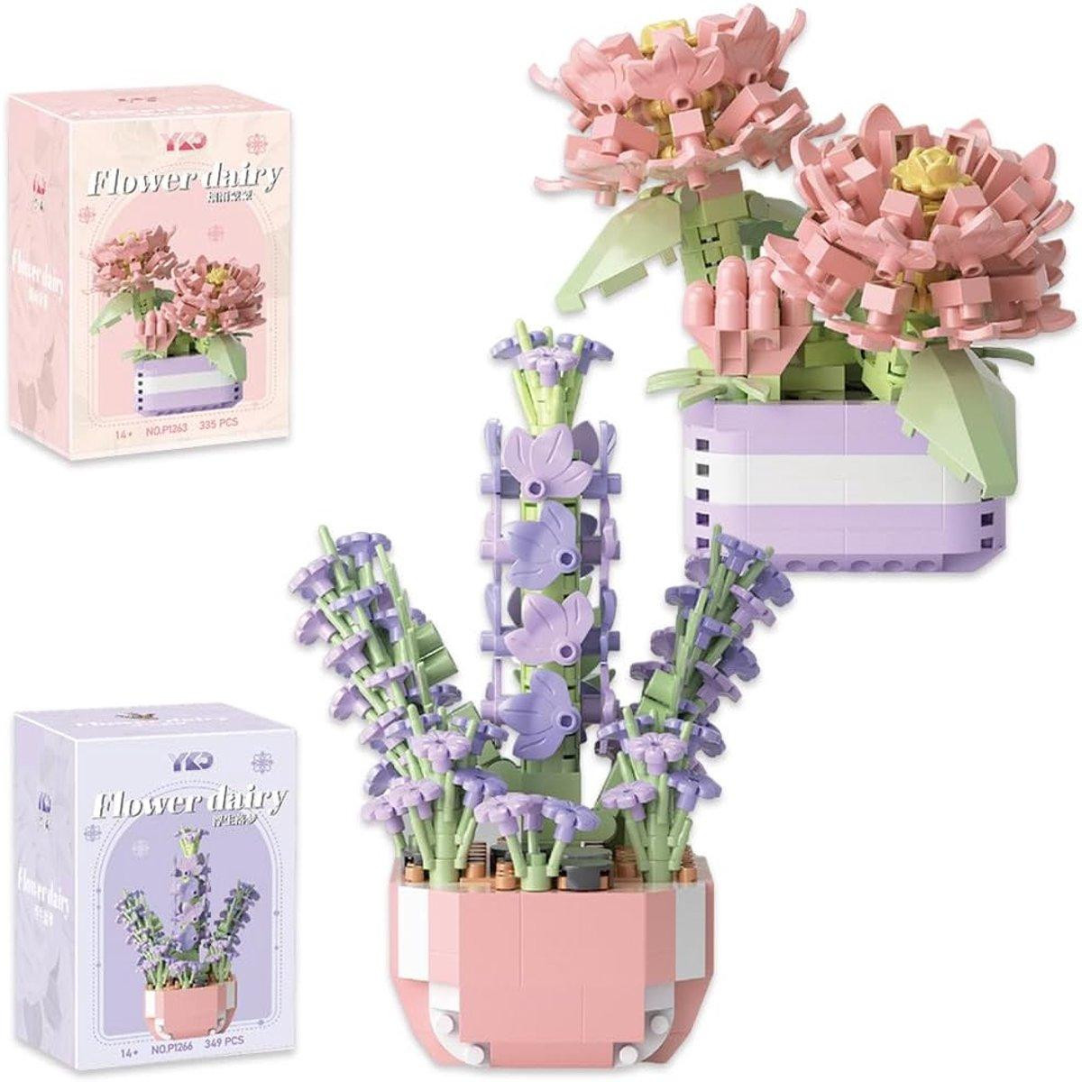 DTC GmbH Miniatuur bloemenbouwset voor decoratie van thuis en kantoor