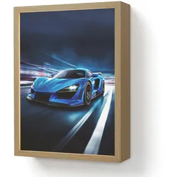WANDLEUCHTE MIT AKKU Auto - Blau - Jungen - Kind LED 30x40 cm Wandlampe