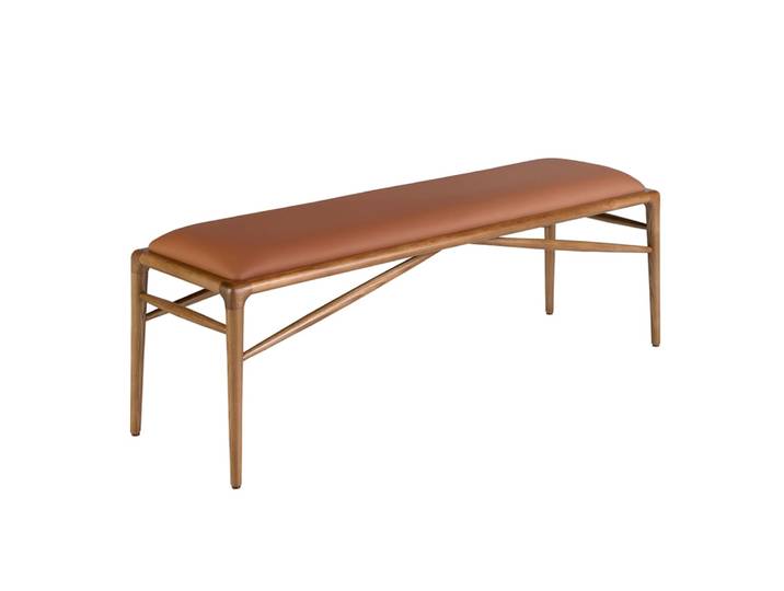 Tabouret en simili cuir marron