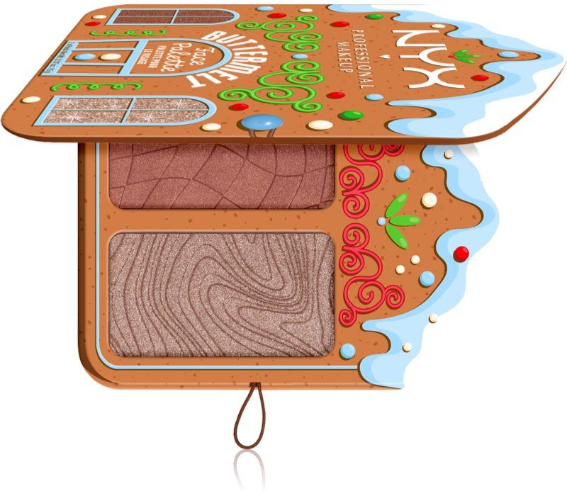 NYX Professional Makeup Gingerbaddie Land Buttermelt highlighter and blusher palette shade Deep 1 pc