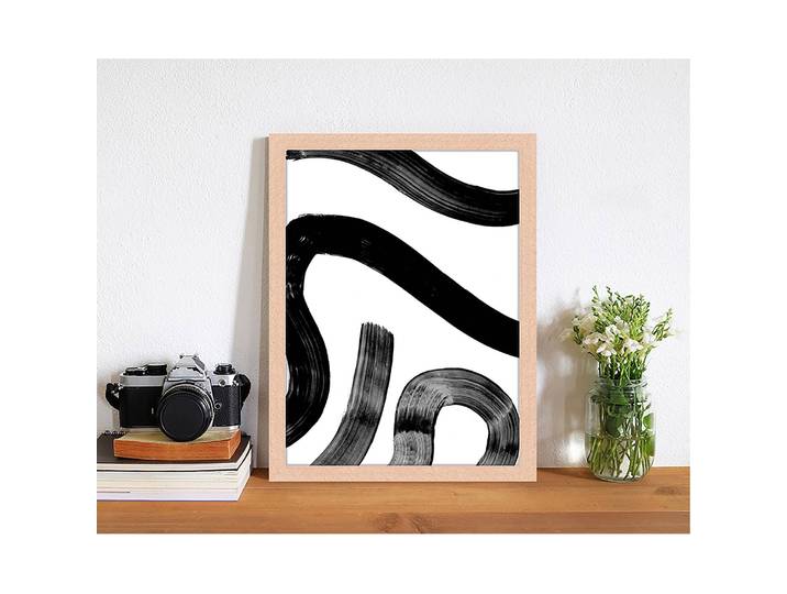 Bild Abstract Watercolor Stroke Rahmen: Massivholz Buche, lackiert Abdeckung: Plexiglas Beige 33 x 43cm