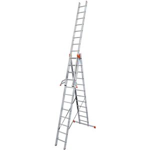 Krause Mehrzweckleiter Monto Tribilo, 129703, 3-teilig, mit 3 x 12 Sprossen
