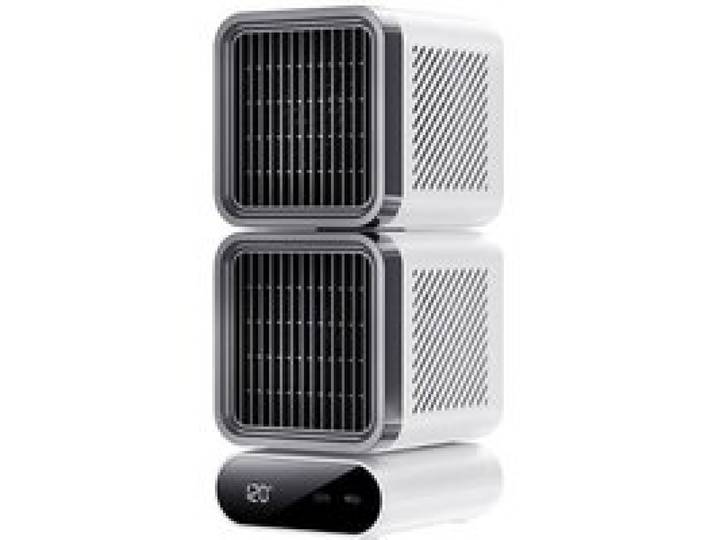 Ventilateur 6 vitesses écran LED oscillation à 120° silencieux batterie de 4 000 mAh recharge USB portable blanc