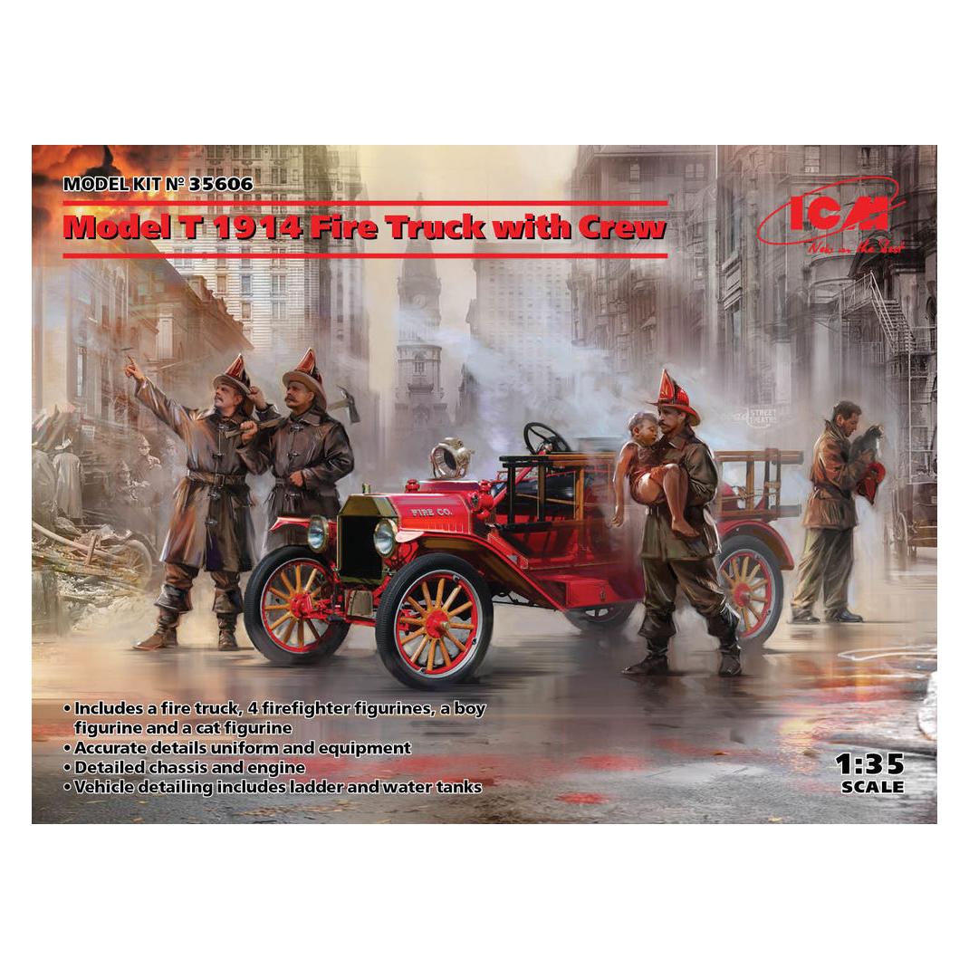 ICM Model T 1914 Fire Truck with Crew (35606)