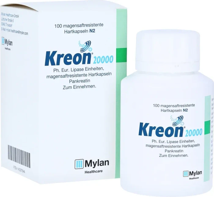 Kreon 20.000 Ph.Eur.Lipase Einheiten msr.Hartkaps. 100 St Magensaftresistente Hartkapseln