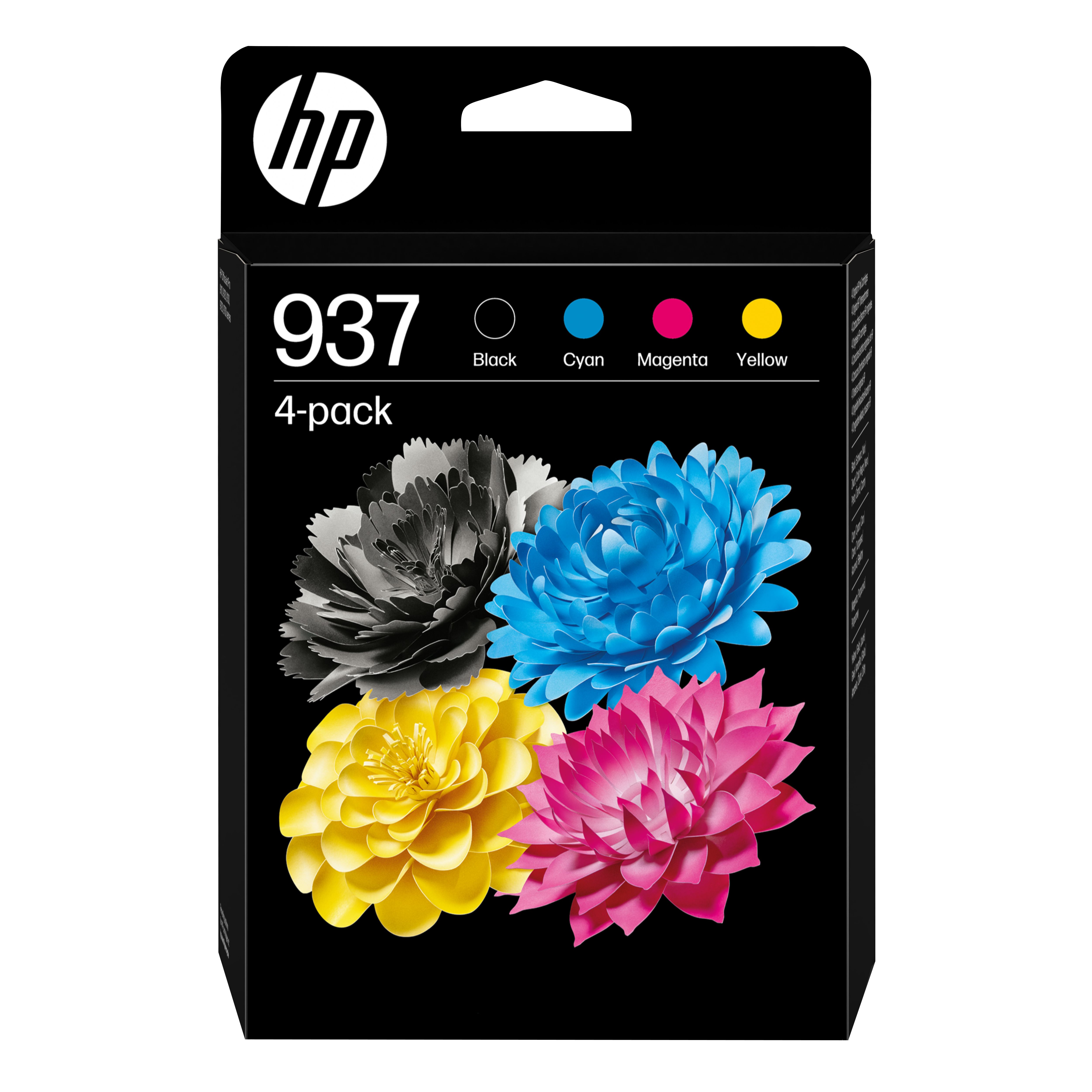HP Nr.937 4er-Pack originale Druckerpatronen Schwarz, Cyan, Magenta, Gelb 1250 Seiten 6C400NE