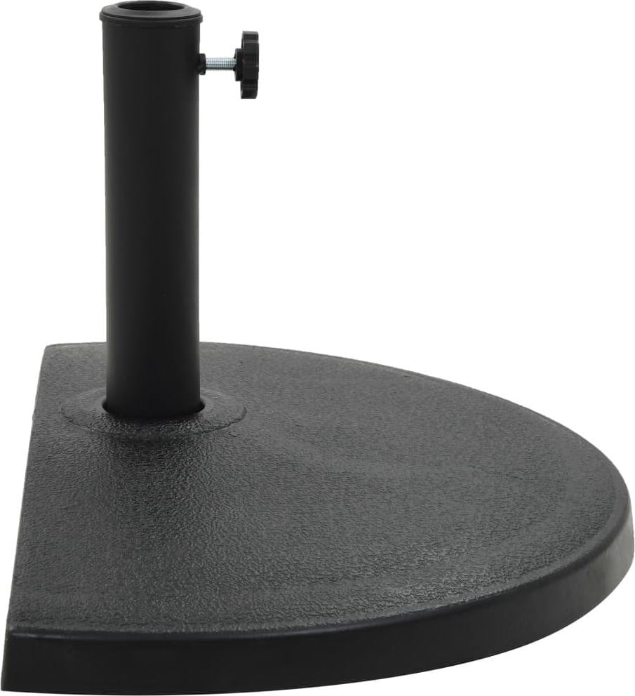 vidaXL Parasolvoet halve cirkel 15 kg zwart polyhars