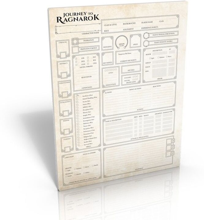 Black Book Editions Vers le Ragnarök - Bloc de feuilles de personnage