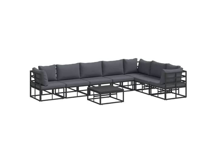 VidaXL - Gartensofa-set aluminium, One Size, Schwarz