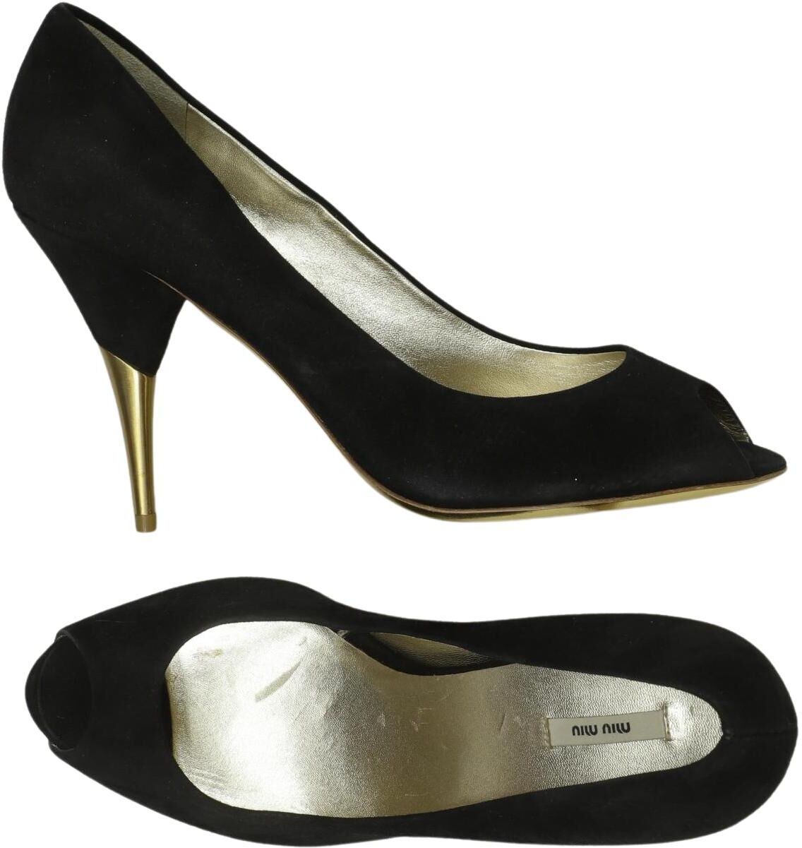 Miu Miu Damen Pumps, Schwarz, Gr. EU 38.5, Leder - Second Hand