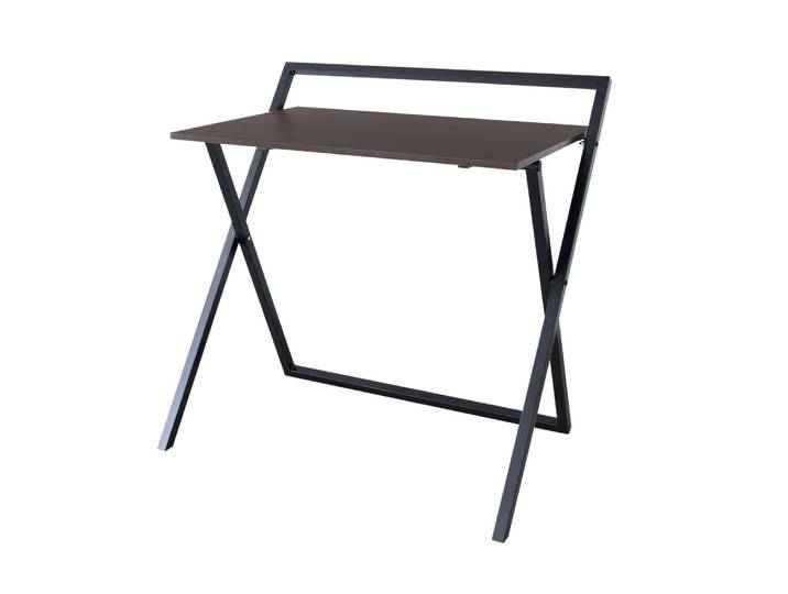 Bureau compact en effet bois noir pliable