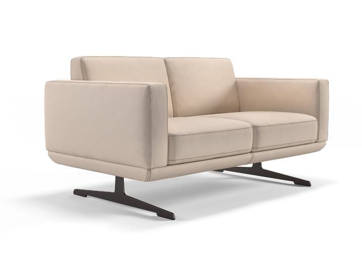 Lounge Design Leder 2-Sitzer Sofa MARETO Luxus Ledersofa