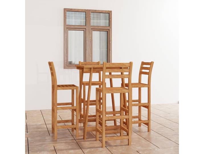vidaXL 5-tlg. Gartenbar-Set Massivholz Akazie